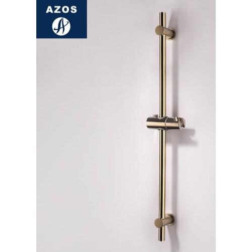 Azos Shower Rod SUS304 Stainless Steel Ti-Pvd Rise And Fall Rotatable Bracket Bathing Shower Room Round HSSJ025