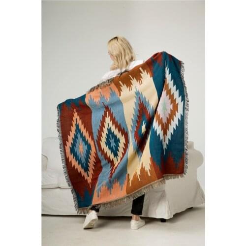 Casual BlanketsGeometric Indian Exotic Carpet Decoration Carpet Sofa Leisure Carpet Original Single Tapestry Sofa Mat