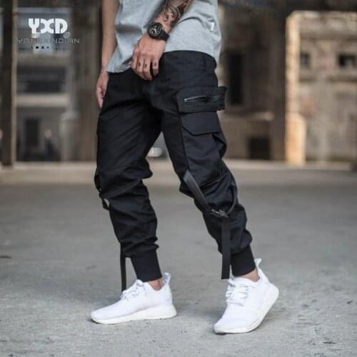 Drop shipping 2020 Men Multi-pocket Harem Pants Trousers Men Streetwear Punk Cargo Pant Hip Hop Casual Trousers Joggers Hombre