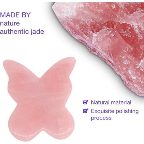 Butterfly Shape Gua Sha Scraper Board Massage Rose Skin Stone Jade Care Remover Lifting Guasha Quartz Neck For Face Y9A5