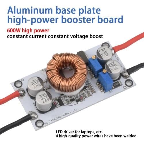 600W Aluminum Substrate Boost LED Driver Battery Charger 10-50V Constant Voltage Constant Current Adjustable Power Supply Module