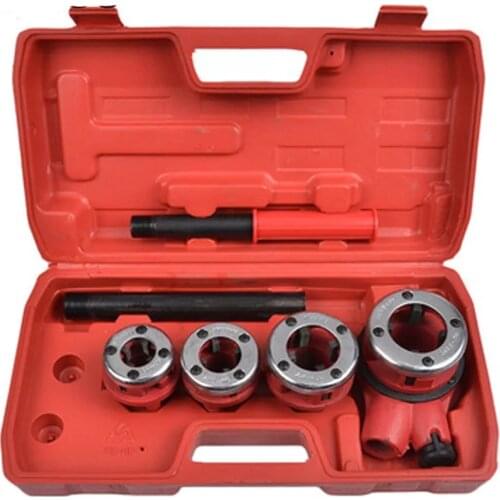 Plastic pipe threader Manual Threading machine water pipe Hinge Twisted plate Dies Threading Kit 1/2 3/4" 1" 1-1/4"