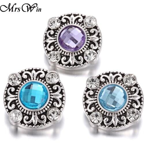 6pcs/lot New Snap Jewelry Vintage Metal Rhinestone 18mm Snap Buttons Jewelry Fit Diy 18mm Snap Bracelet Bangles