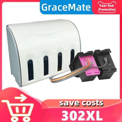 GraceMate Compatible Ink System Replacement for HP 302 XL for HP Deskjet 2130 2135 1110 3630 3632 3639 Officejet 3830 3834