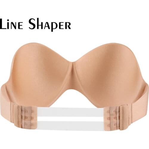 Cute Julia Women Sexy Underwear Seamless Push Up Bras Half Cup Plus Size Strapless Brassiere