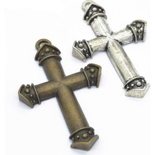 10pcs 74x47mm Antique Bronze/ Antique Silver Alloy Crosses Charm Pendant Fit Bracelets Necklace DIY Jewelry Making