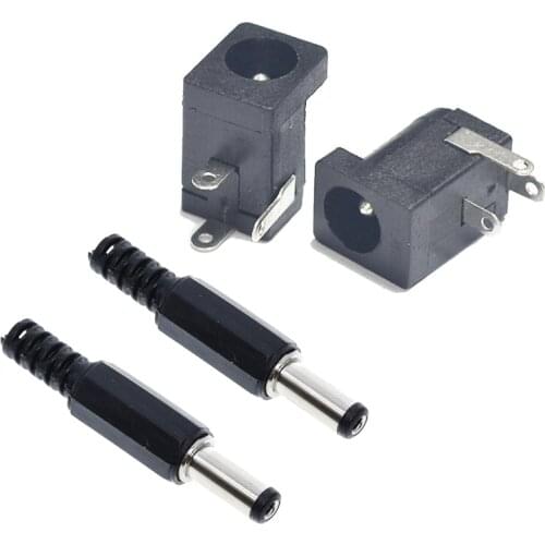 10Pcs DC-005 Black DC Power Jack Socket Connector DC005 5.5*2.1mm 2.1 socket Round the needle