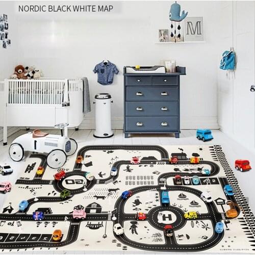130*100CM Car Park Play Mat Taffic Highway Map Kids City Scene Play Mat Educational Toys For Children Baby Playmat Game Carpet