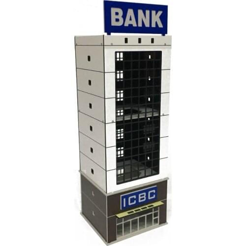 2pcs/lot 1:150 1:144 N Scale General Building Model Building Bank Plastic Assembling Cabin Sand Table Scene For Diorama Model