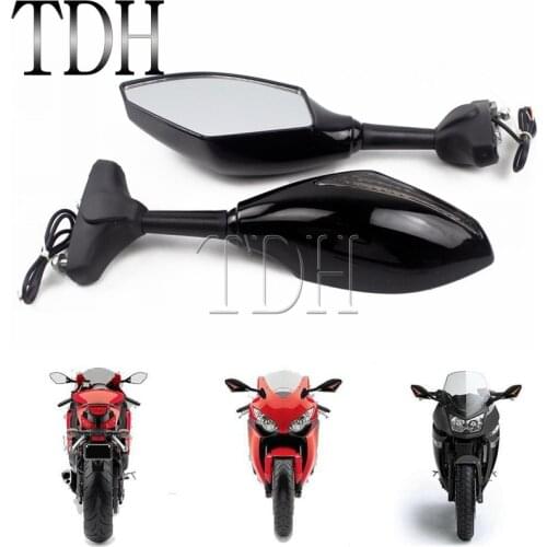 2 X LED Turn Signal Indicators Motorcycle Rearview Side Mirrors For Honda CBR 250 600 900 929 954 1000 RR 600F 600F2 600F3 600F4