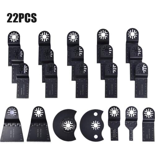 22PCS Multi-Function Saw Blade Accessories Oscillating Multi Tool Saw Blades for Wood Metal Plastic Wood Cutting Tool Bits