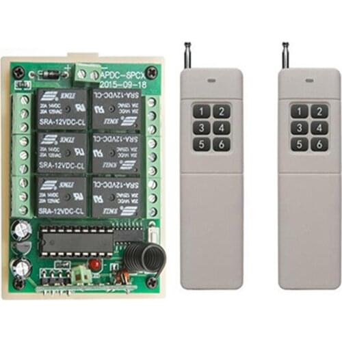 3000m DC 2V 24V 6CH 6 CH Wireless Remote Control LED Light Switch Relay Output Radio RF Transmitter And 433 MHz Receiver