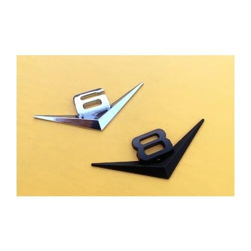 3D Auto Stickers Metal V6 V8 Badge Emblem Decal Motorcycle Modified Car Accessories