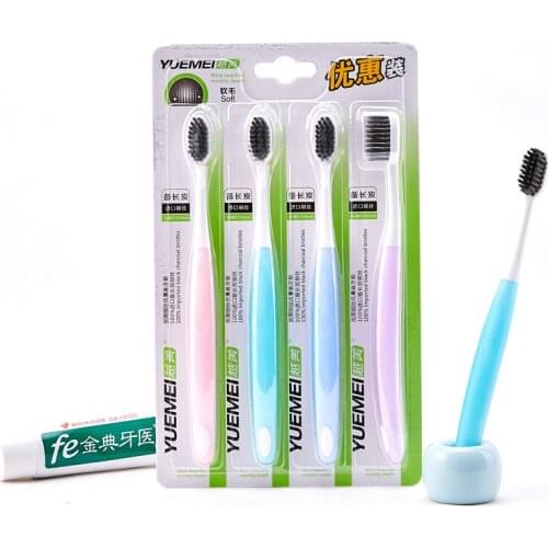 4Pcs Top Fashion Real Adults Manual Perfct Good Toothbrush Beautiful clean gum massage Adult Soft-bristle toothbrush