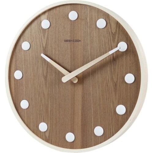 14-inch Wooden Wall Clock Modern Design Minimalist Living Room 3d Office Clocks Wall Home Decor Kitchen Silent Reloj De Pared