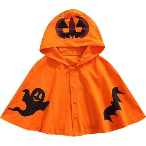 Kids Cloak Toddler Babys Clothes Halloween Costumes Cartoon Patterns Print Hooded Coat Jacket For Spring Fall 9 Months-3 Years