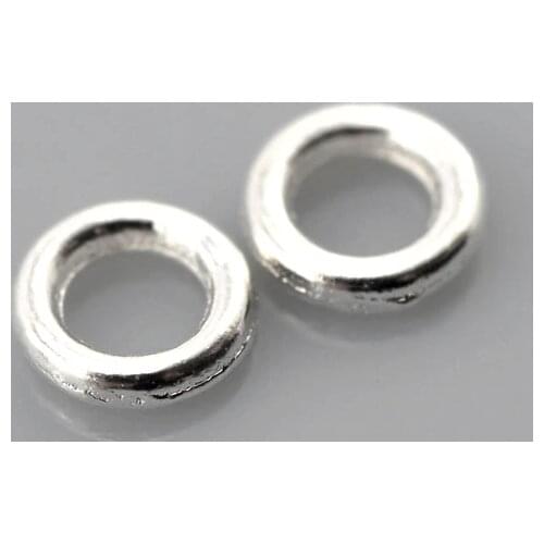 Doreen Box Lovely 500PCs Silver color Soldered Closed Jump Rings 4mm(1/8") Dia. (B21335)