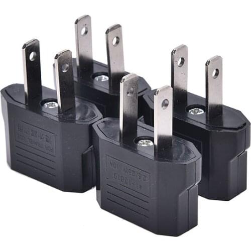 4pcs/lot European Euro EU To US USA Plug Travel Charger Outlet Converter Adapter AC Power Plug