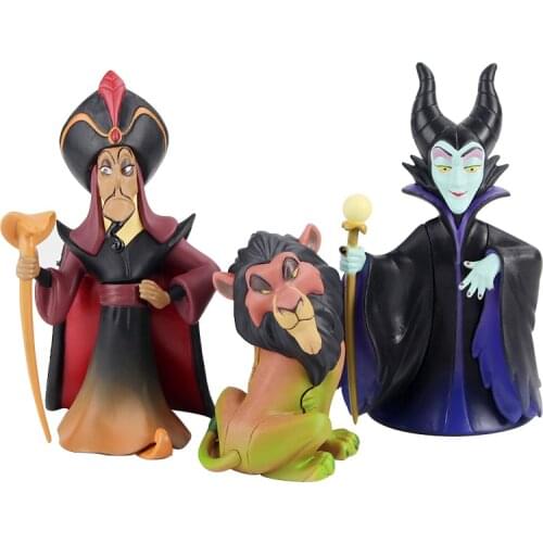 9-14cm Q Posket Witch Villains Malefice Ursula Scar Jafar lion PVC Action Figures Collection Model Toys Gifts