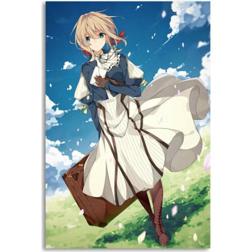 Violet Evergarden Anime Silk Fabric Wall Poster Art Decor Sticker Bright