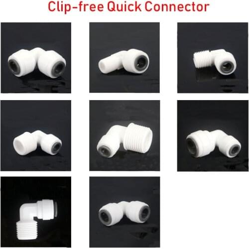 1/4" 3/8" OD Hose Tube 1/8" 1/4" 1/2" Reverse Osmosis Aquarium Quick Fitting RO Water Elbow Plastic Pipe Coupling Connector