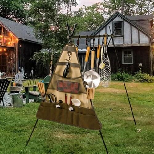 HOT Outdoor Camping Tableware Storage Bag Folding Spatula Hanging Cookware Organizer Camping Tableware Storage Bag Storage Bag