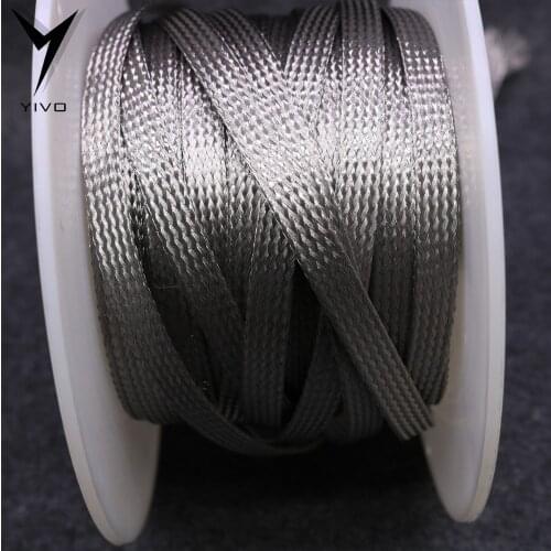 Hi-end DIY HIFI Brass Plating Tin 2mm 4mm 6mm 8mm 10mm 12mm 16mm 25mm 30mm braided cable sleeve sleeves tube sleeving