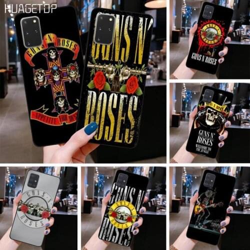 HUAGETOP Guns N Roses Black Cell Phone Case for Samsung S20 plus Ultra S6 S7 edge S8 S9 plus S10 5G lite 2020