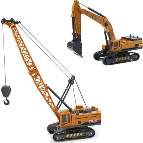 Crane Toy Construction Vehicle 1:50 Diecast Engineering Toys Truck Tractor High Simulation Boys Machine Model Toys For Children