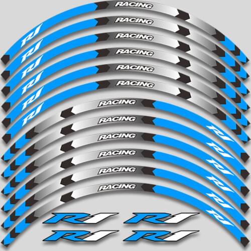Hot Sell motorcycle sticker 12 Pcs Fit Motorcycle Wheel Sticker stripe Reflective Rim For Yamaha YZF R1 YZFR1 yzfr1
