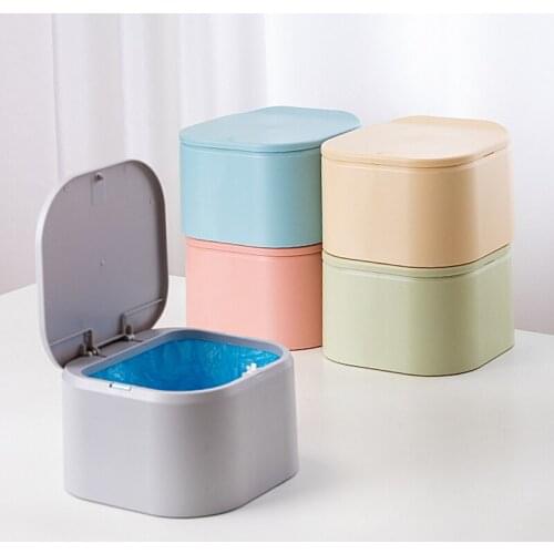 Ins Hot Mini Trash Bin Nordic Style Colourful Garbage Bin Paper Basket Simple Design for Kitchen Sitting Room Dresser