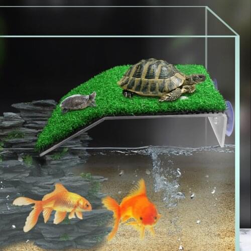 Tortoise Terrace Mat Simulation Lawn Reptile Tortoise Island Terrace Aquarium Floating Ladder Decoration Pet Tool