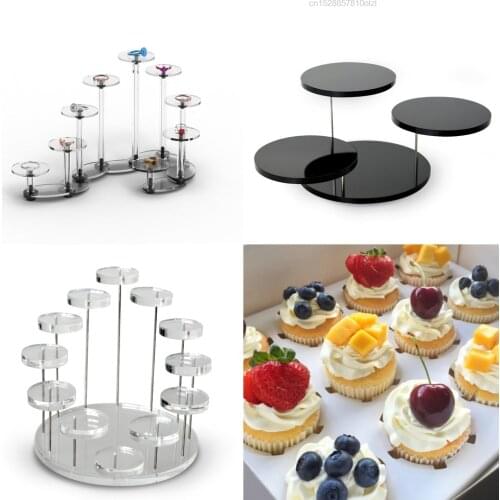 3/9/12 Round Cupcake Stand Acrylic Display Stand For Cake Dessert Rack Food Macaron Tower Wedding Birthday Party Decoration Tool
