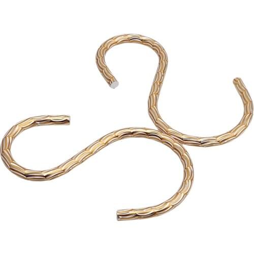 2pcs/lot Aluminum Alloy Gold S Shape Hooks For Clothes Towel Sundries Hanging Hook Home Bath Kitchen Storage Accessories