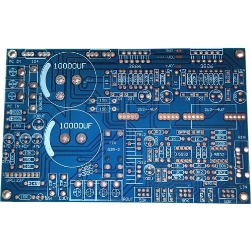 LM3886 power amplifier PCB with preamp Horn protection