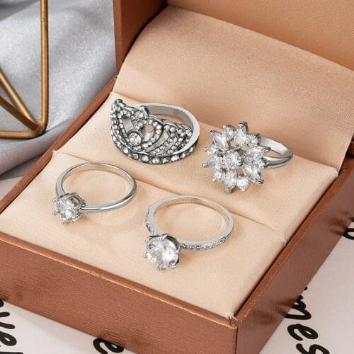 Fashion Crystal Luxury Engagement Ring for Women AAAA White Cubic Zirconia Silver Color Rings 2021 Trend Wedding Female Jewerly