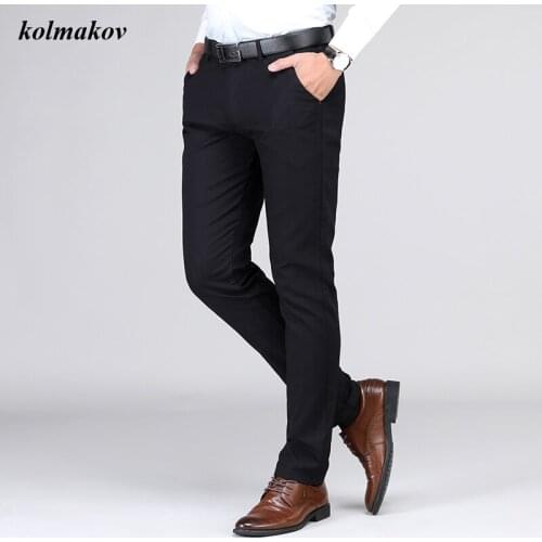 New Arrival Style Men Boutique Business Casual Pants High Quality Straight Solid Mens Fashion Leisure Trousers Size 28-36