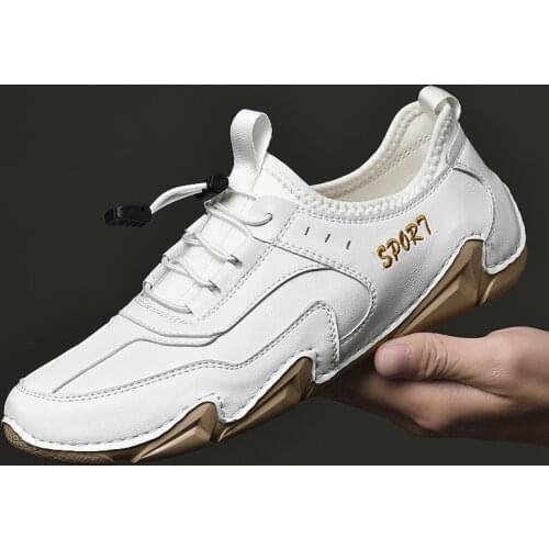 Spring Autumn Mens Casual shoes High Quality Handmade Non-slip Flat shoes Fashion Moccasins Genuine Leather Men Loafers