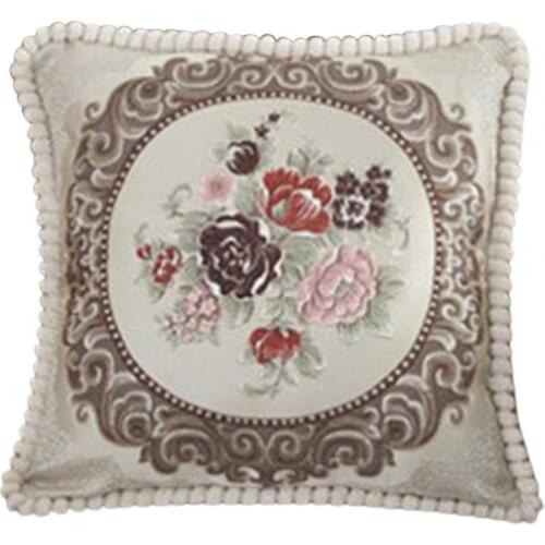 50* 50cm Pillowcase Pillowslip Embroidery Pattern Car Interior Ornaments Silk Satin Sofa Couch Cushion Cover for Living Room