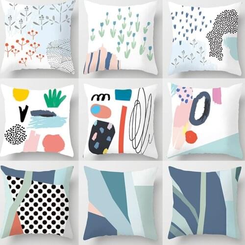 Cushion Cover Abstract Painting Pillowcases for Sofa Polyester Decorative Throw Pillows Covers Fundas Cojines Home Decor 45*45cm