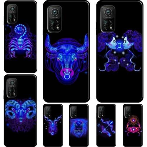 Zodiac Signs Neon Case For POCO X3 Pro F3 F2 F1 M3 Cover For Xiaomi Mi 11 Note 10 Lite Mi 10T Pro 11 Ultra