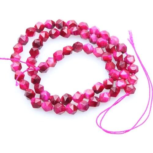 Wholesale Natural Loose Round Faceted Stone Beads Red Tiger Eye For Jewelry Making Bracelet 6/8/10mm Pick