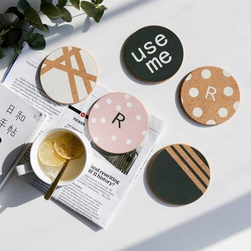 Geometric Patterns Cork Pot Cushion Simple Wind-insulated Cushion Cup Cushion Plamat Drinkcoasters Plamat for Dining Table