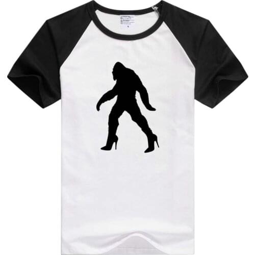 Bigfoot Sasquatch In High Heels short sleeve casual Men/Women T-shirt Comfortable Tshirt Cool Print tee funny design GA340
