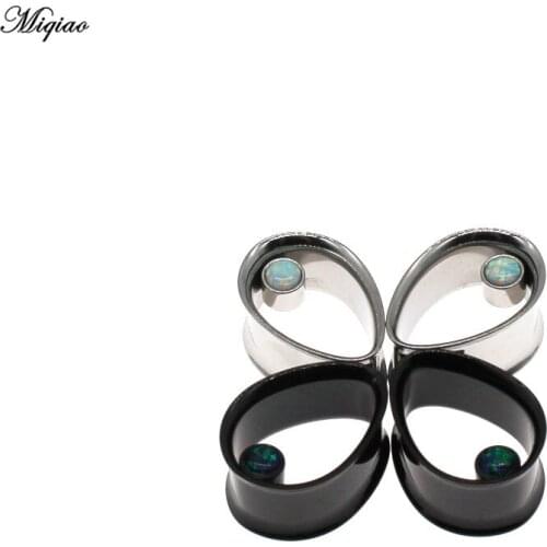Miqiao 1 pair 8-25mm Stainless Steel Horn Water drops Ear Expander Stretcher Tunnels Plugs Gauges Piercing Body Jewelry New