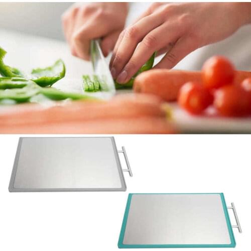 304 Stainless Steel Cutting Boards Double-Sided Chopping Board with Handle Kitchen Tool