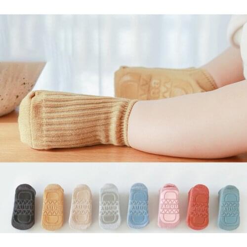Spring Summer Cute Baby Cotton Socks Newborn Solid Color Knit Soft Toddler Infant Kid Girls Boys Non Slip Ankle Floor Short Sock