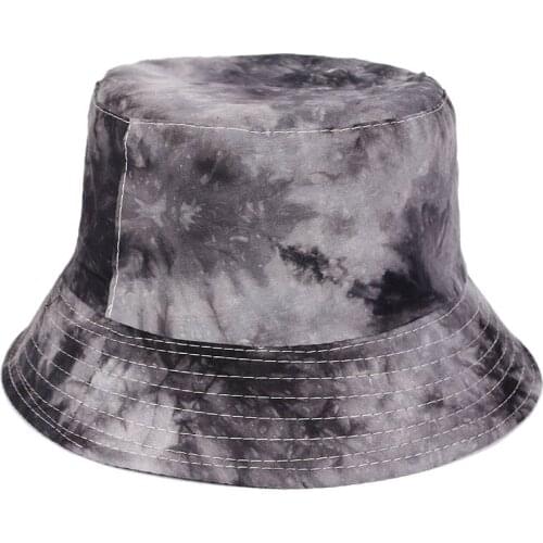 Tie Dye Flat Top Fishermans Hat Unisex Hip Hop Hat Gradient Personality Spring Autumn Fashion Basin Cap Women Hat