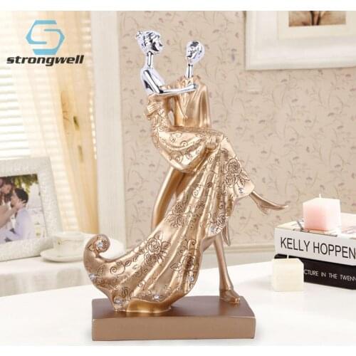 Strongwell Wedding Gift European Couple Figurines Resin Retro Handicrafts Home Decoration Statue Ornament Bedside Decor Crafts