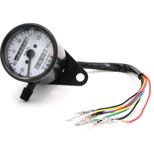Motorcycle LED Backlight Signal Odometer KMH Speedometer Gauge Cafe Racer Old School Bobber Touring Custom